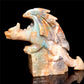 5.5" Amazonite Crystal Dragon Figurine Stone Animal Carvings Decor