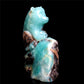 6" Amazonite Crystal Bear Figurine Stone Animal Carvings Decor