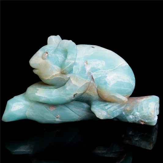 5" Amazonite Crystal Koala Figurine Stone Animal Carvings Decor