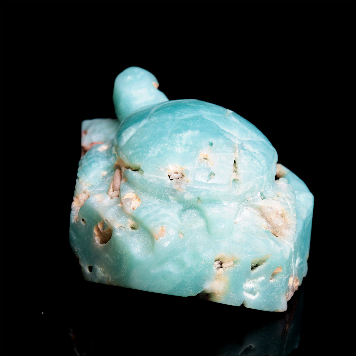 3.5" Amazonite Crystal Turtle Figurine Stone Animal Carvings Decor