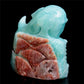 4.5" Amazonite Crystal Whale Ocean World Figurine Stone Animal Carvings Decor