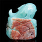 4.5" Amazonite Crystal Whale Ocean World Figurine Stone Animal Carvings Decor