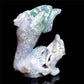 5" Moss Agate Crystal Dolphin Figurine Stone Animal Carvings Decor