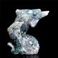 4.5" Moss Agate Crystal Dolphin Figurine Stone Animal Carvings Decor