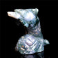 4.5" Moss Agate Crystal Dolphin Figurine Stone Animal Carvings Decor