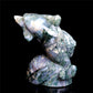 4.5" Moss Agate Crystal Dolphin Figurine Stone Animal Carvings Decor