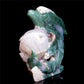 6.5" Moss Agate Crystal Dolphin Figurine Druzy Animal Carvings Decor