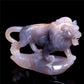 7.5" Amethyst Druzy Agate Crystal Lion Figurine Realistic Animal Carvings Decor