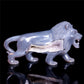 7" Druzy Agate Crystal Lion Figurine Realistic Animal Carvings Decor