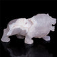 5.8" Druzy Agate Crystal Lion Figurine Animal Carvings Decor
