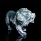 6" Druzy Moss Agate Crystal Lion Figurine Realistic Animal Carvings Decor
