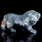 6" Druzy Moss Agate Crystal Lion Figurine Realistic Animal Carvings Decor