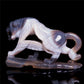6" Druzy Agate Crystal Tiger Figurine Realistic Animal Carvings Gift