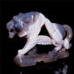 6" Druzy Agate Crystal Tiger Figurine Realistic Animal Carvings Gift