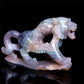 5.8" Druzy Agate Crystal Tiger Figurine Realistic Animal Carvings Gift