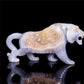 6.5" Druzy Agate Crystal Tiger Figurine Realistic Animal Carvings Gift