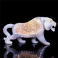6.5" Druzy Agate Crystal Tiger Figurine Realistic Animal Carvings Gift