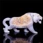 6.5" Druzy Agate Crystal Tiger Figurine Realistic Animal Carvings Gift