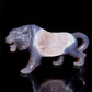 6" Druzy Agate Crystal Tiger Figurine Animal Carvings Gift