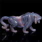 6" Druzy Agate Crystal Tiger Figurine Animal Carvings Gift