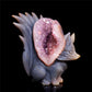 5.5" Amethyst Druzy Agate Crystal Nine Tail Fox Figurine Animal Carvings