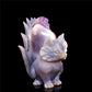 6" Amethyst Druzy Agate Crystal Nine Tail Fox Figurine Animal Carvings