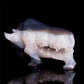 6.5" Druzy Agate Crystal Bull Figurine Animal Carvings Decor