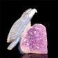 6.5" Druzy Agate Amethyst Crystal Eagle Figurine Bird Carvings Decor Gift