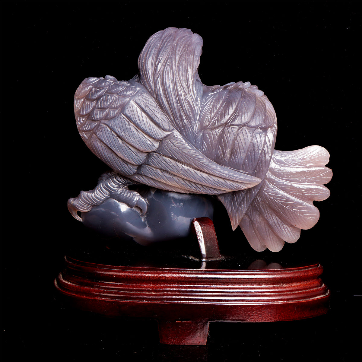 9.5" Druzy Agate Crystal Eagle Sculpture Stone Animal Carvings