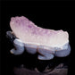 6" Amethyst Agate Crystal Alligator Figurine Stone Crocodile Carvings