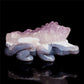 6" Amethyst Agate Crystal Alligator Figurine Stone Crocodile Carvings