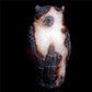 9" Amethyst Geode Crystal Owl Sculpture Stone Animal Carvings