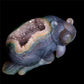 5" Druzy Agate Crystal Bear Figurine Realistic Stone Animal Carvings