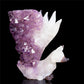 7.5" Amethyst Agate Crystal Nine Tail Fox Figurine Decor