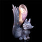 6" Druzy Agate Crystal Nine Tail Fox Figurine Decor