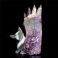 6" Druzy Agate Crystal Nine Tail Fox Figurine Decor