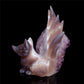 5.5" Amethyst Agate Crystal Nine Tail Fox Figurine Decor