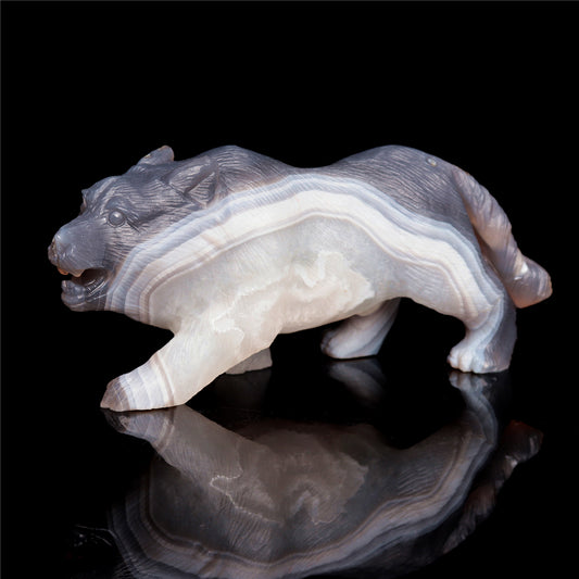 druzy agate wolf