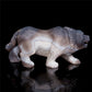 6" Druzy Agate Crystal Wolf Figurine Stone Animal Carvings