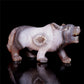 6" Druzy Agate Crystal Wolf Figurine Stone Animal Carvings