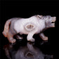 6" Druzy Agate Crystal Wolf Figurine Stone Animal Carvings