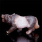 6" Druzy Agate Crystal Wolf Figurine Stone Animal Carvings