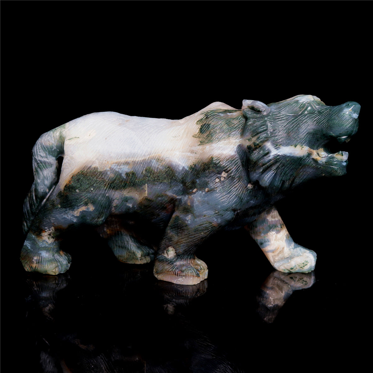 crystal wolf figurine