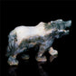 6" Moss Druzy Agate Crystal Wolf Figurine Stone Animal Carvings