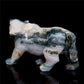 6" Moss Druzy Agate Crystal Wolf Figurine Stone Animal Carvings