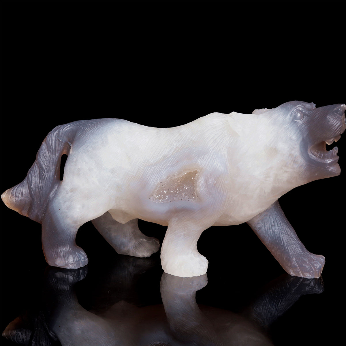 crystal wolf figurine