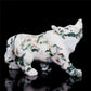 5.5" Moss Agate Crystal Wolf Figurine Stone Animal Carvings