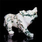 5.5" Moss Agate Crystal Wolf Figurine Stone Animal Carvings