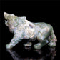 5" Moss Agate Crystal Wolf Figurine Stone Animal Carvings