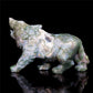 5" Moss Agate Crystal Wolf Figurine Stone Animal Carvings